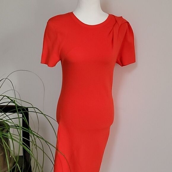Helmut Lang bright red asymmetrical dress - Picture 3 of 12